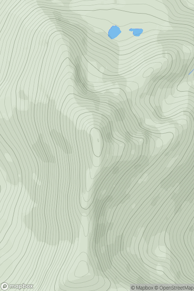 Thumbnail image for Binnein Mor [Fort William to Loch Treig & Loch Leven] showing contour plot for surrounding peak